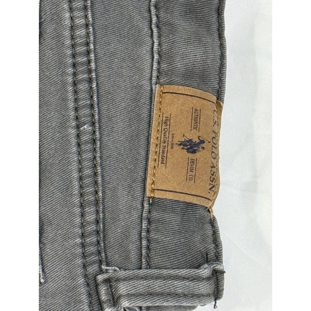 U.S. POLO ASSN Jeans Boys Size 6 straight leg Kids Gray‎ Adjustable Waist